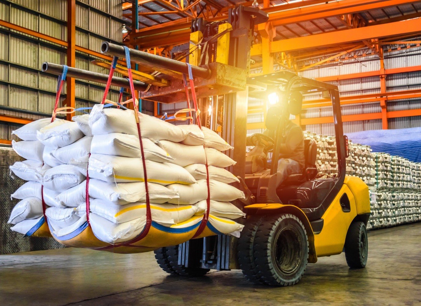 Fork Lift In Warehouse