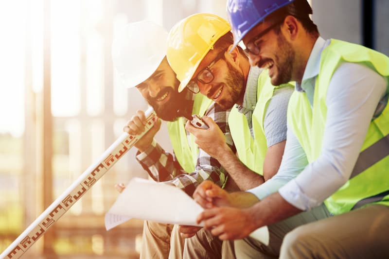 construction workers resting